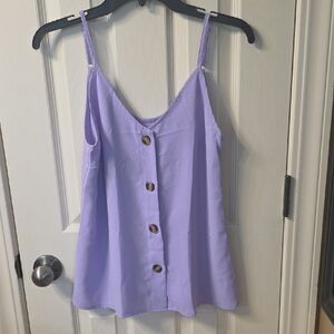 Lavender Button-Down Camisole Top